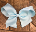 Hair Bow 6” Alligator Clip Baby Blue