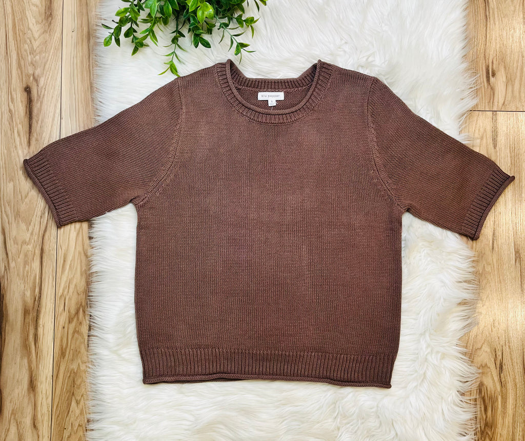 Women’s Blu Pepper Mocha Sweater Knit Top