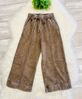 Women’s Zenana Mineral Wash Exposed Seam pants in Mocha -True to size