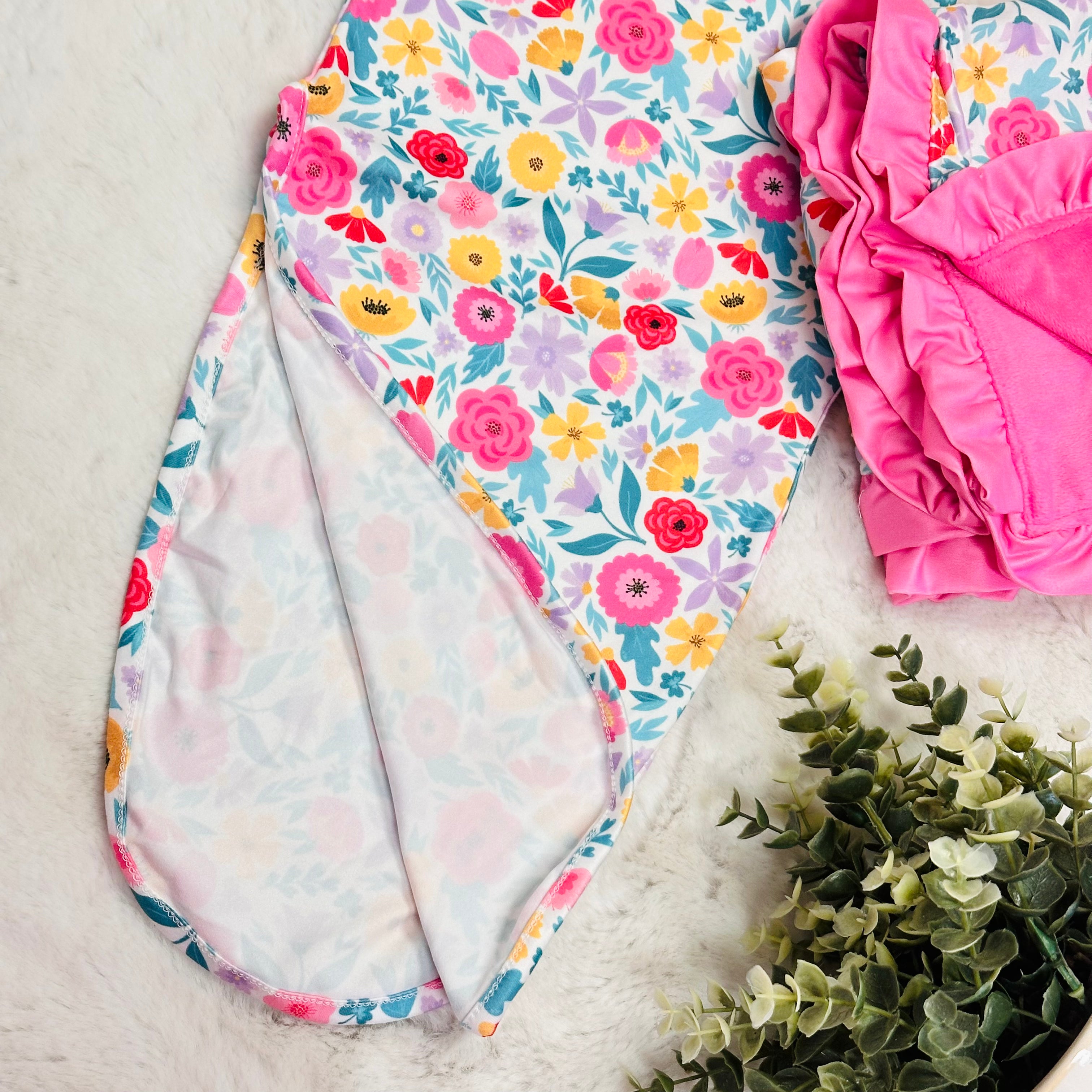 Girls Garden Fresh Cutie Knot Gown and Blanket Set