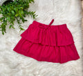 Girl’s Hot Pink Embroidered Eyelet Tiered Ruffle Skort