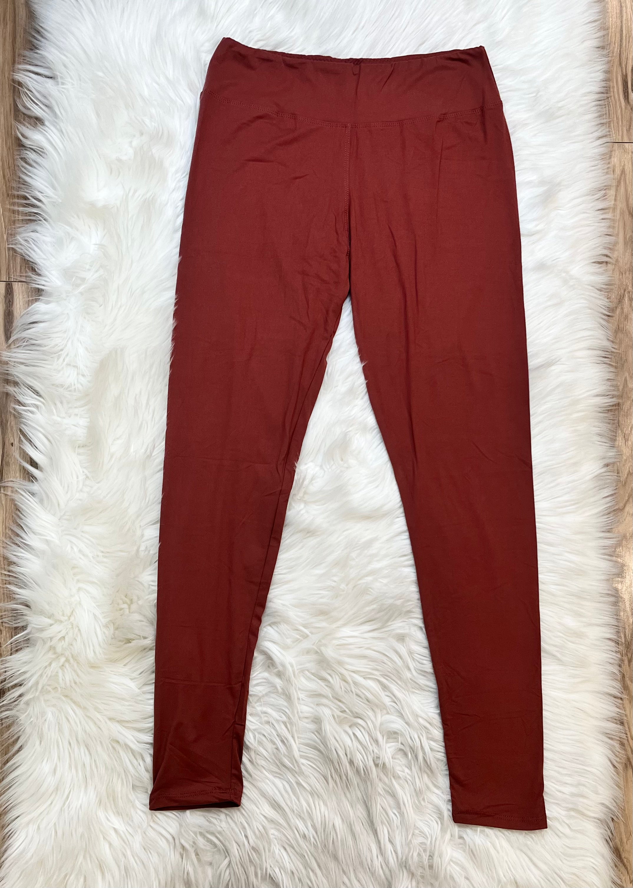 Women’s Ultra Soft Pull on Leggings in Marsala Full Length