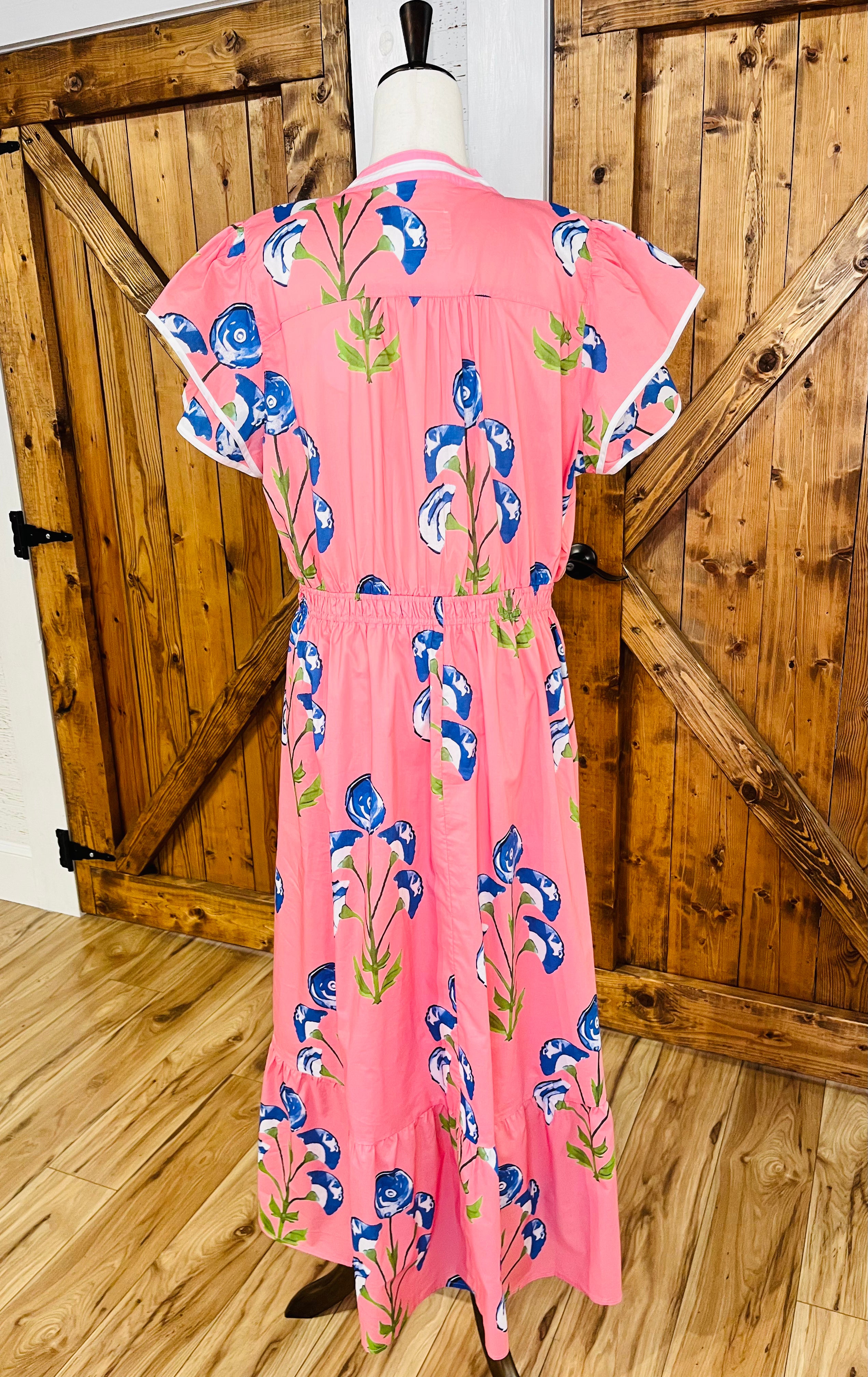 Women’s Curvy Blossom Meadow Print Midi Dress