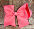 Hair Bow 6” Alligator Clip - Coral Rose