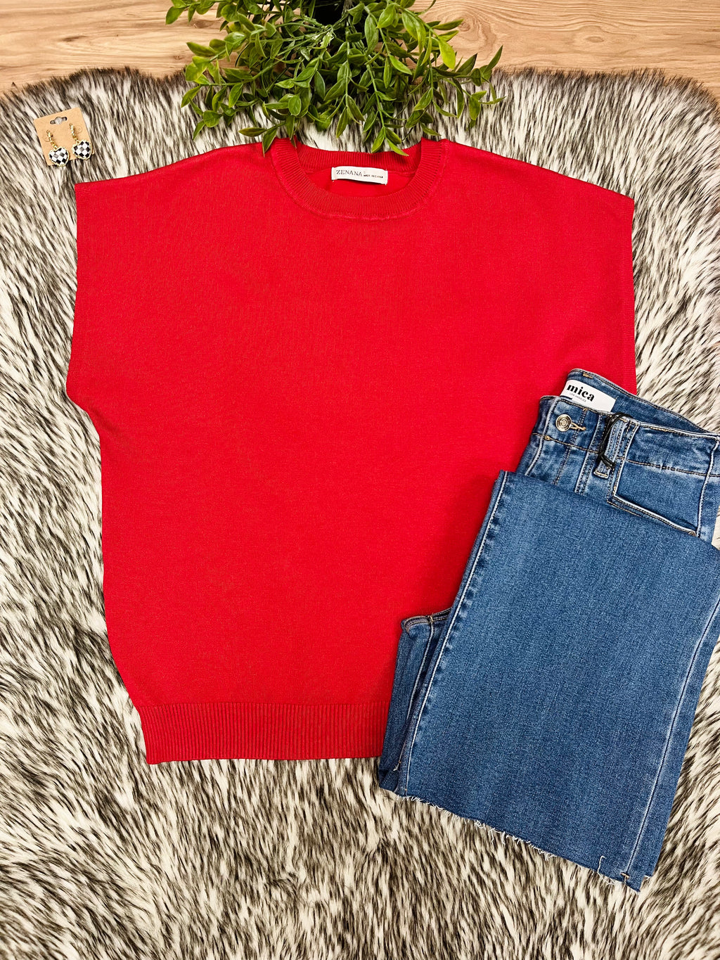 Women’s Zenana Red Vest Top- True to Size