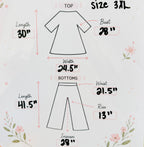 Women’s Curvy Evermmee Light Pink & Blue Quarter Zip Stripe Pant Set- Loose Fit
