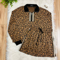 Women’s Evermmee Leopard Print Half Zip Skort Set