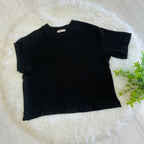 Women’s Black Ribbed Top and Drawstring Pant Set