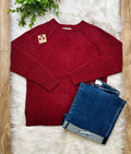 Women’s Zenana Burgundy Exposed Seam Sweater Top- True to size