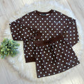 Women’s Evermmee Brown Skort Set with Polka Dots