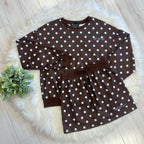 Women’s Evermmee Brown Skort Set with Polka Dots