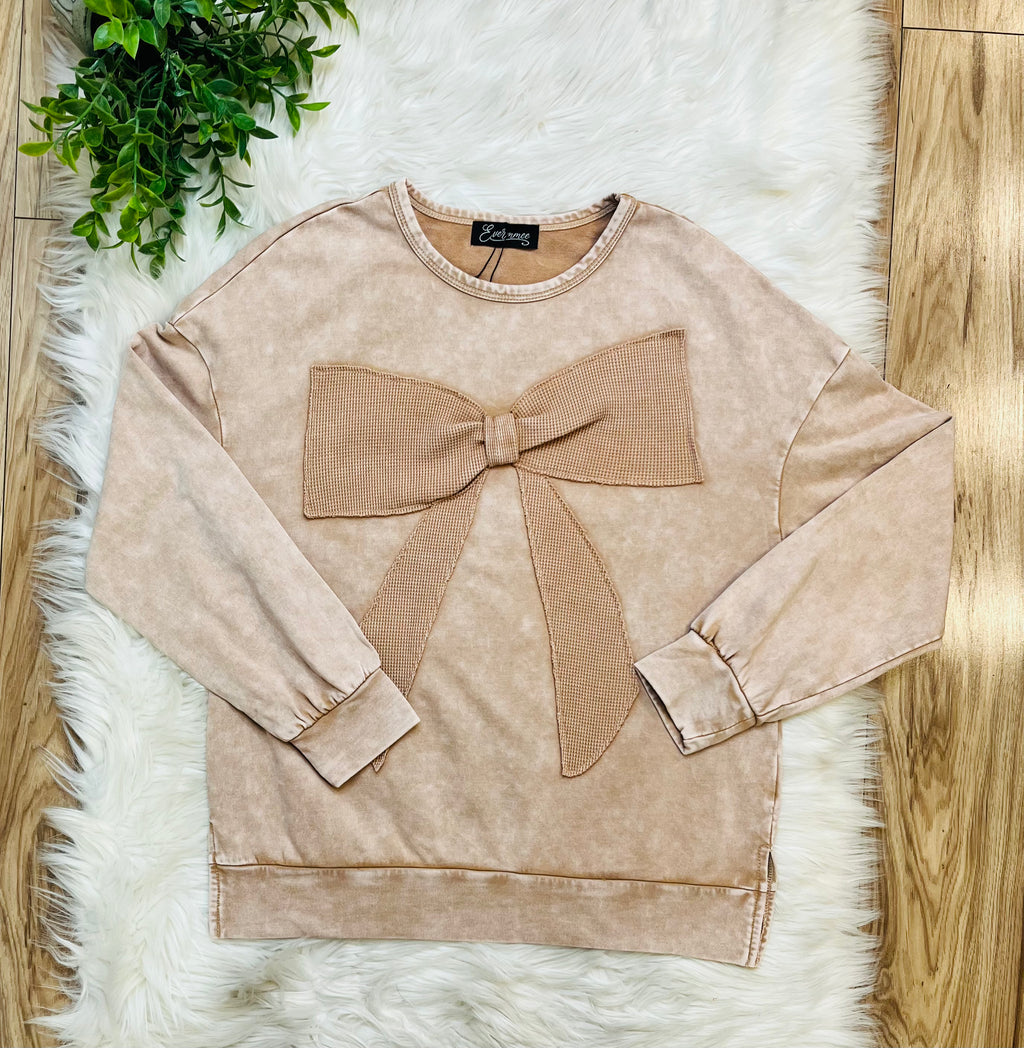 Women’s Evermmee Tan Bow Top- True to Size