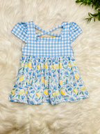 Girl’s Sunny Lemons Gingham Ruffle Set
