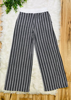 Women’s Zenana Black Striped Ribbed Pant Set