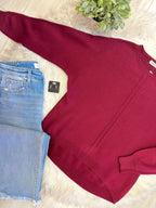 Women’s Maroon Crewneck Knit Sweater