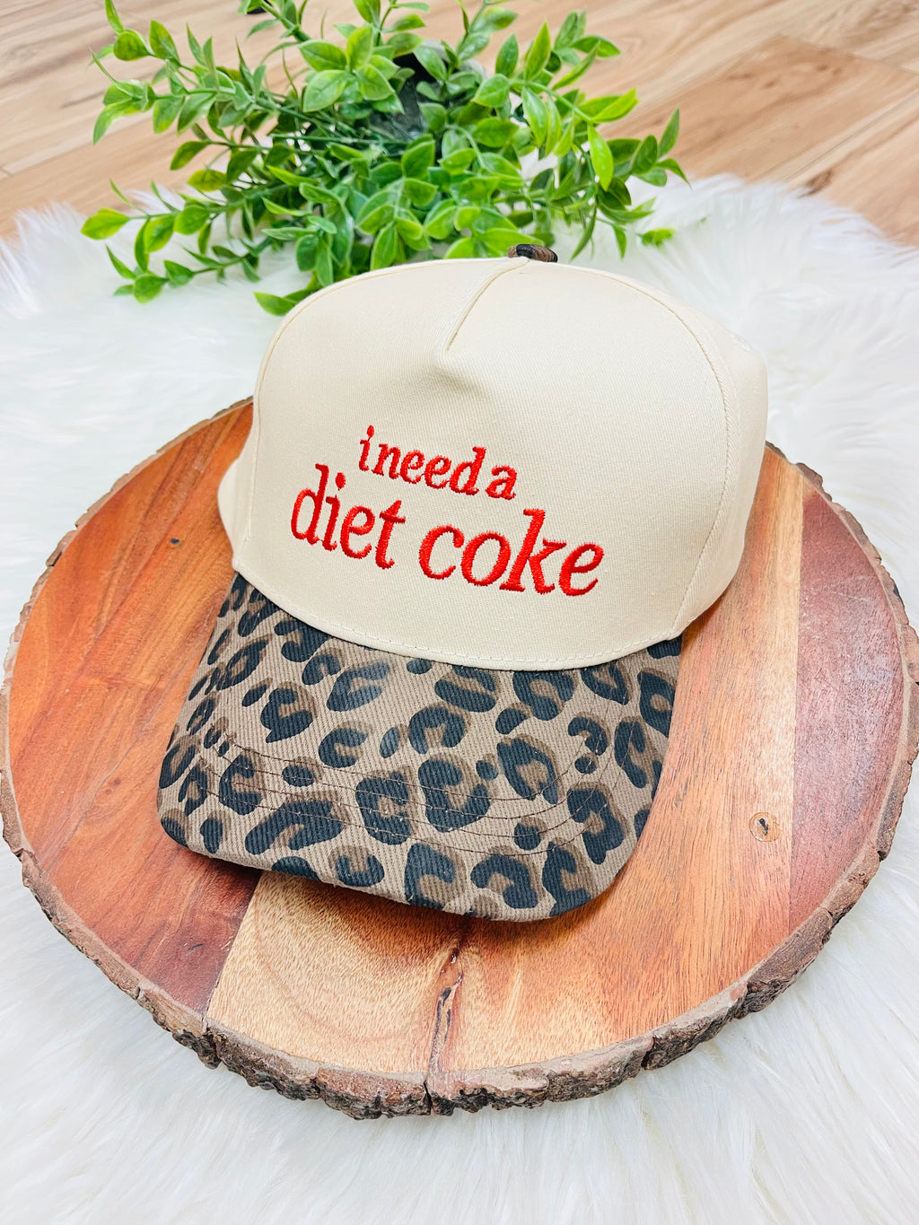 Women’s “I need a Diet Coke” Leopard Hat