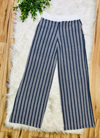Women’s Zenana Navy Striped Ribbed Pant Set