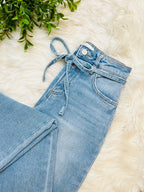 Women’s Risen High Rise Waist String Detail Jeans 1886