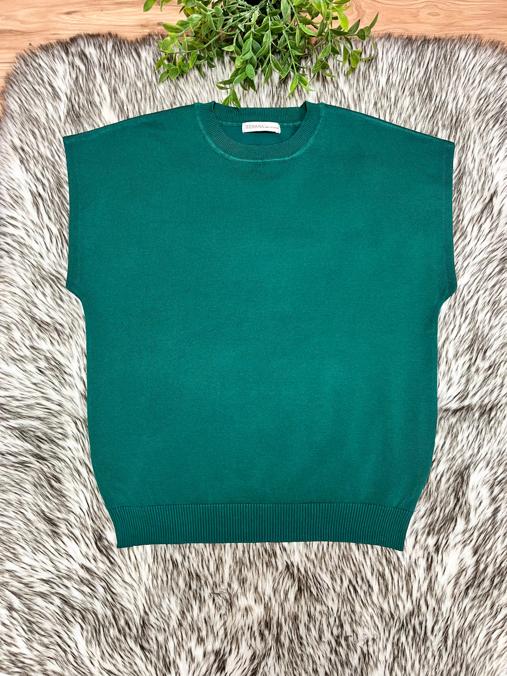 Women’s Zenana Forest Green Vest Top- True to Size