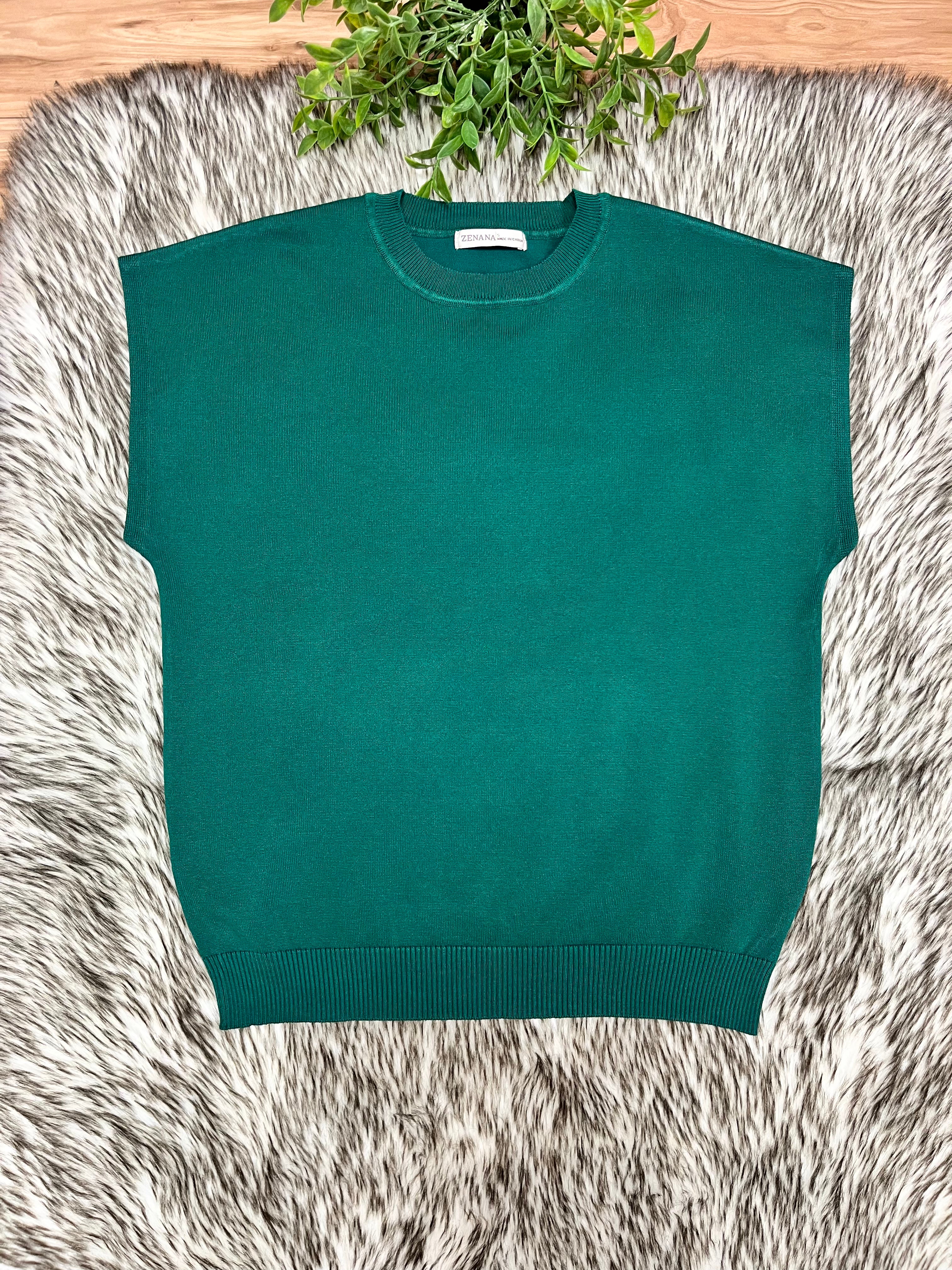 Women’s Zenana Forest Green Vest Top- True to Size