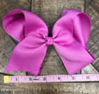 Hair Bow 6” Alligator Clip - Magenta Pink