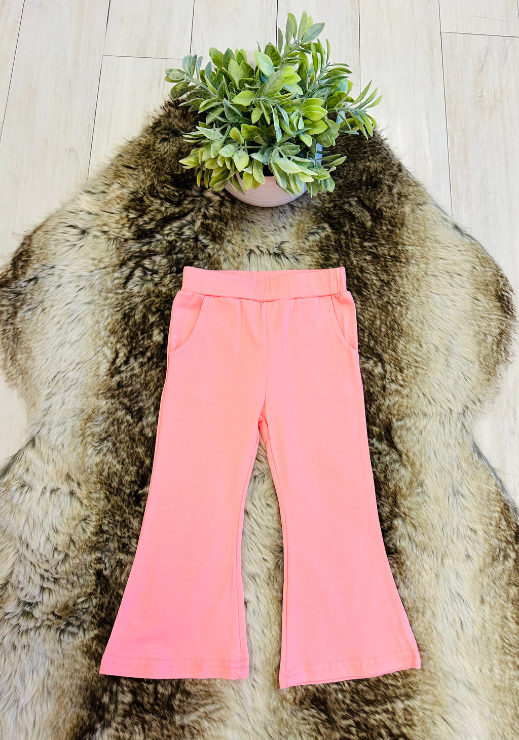 Girl’s Long Sleeve Pink Bow Outfit with Lace Detail