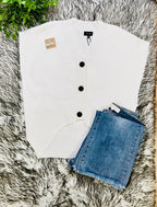 Women’s Love Tree Ivory Button Up Sweater Vest Top