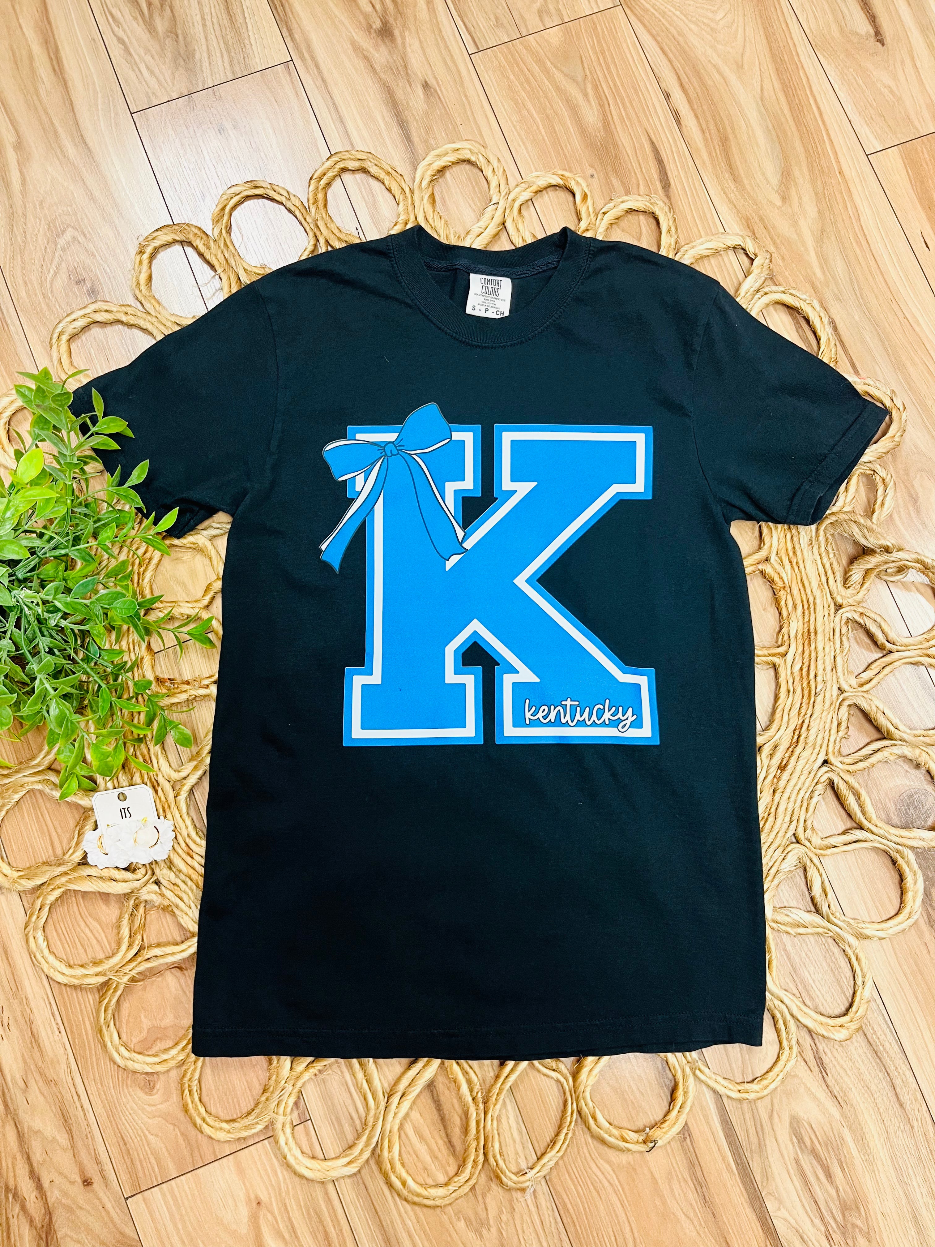 Women’s Comfort Colors Black Kentucky Bow Tee