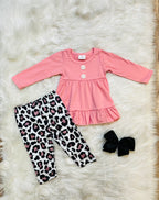 Girl’s Pink Cheetah Pant Set