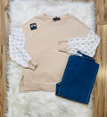 Women’s Evermmee Tan Polka Dot Sleeve Top- True to Size