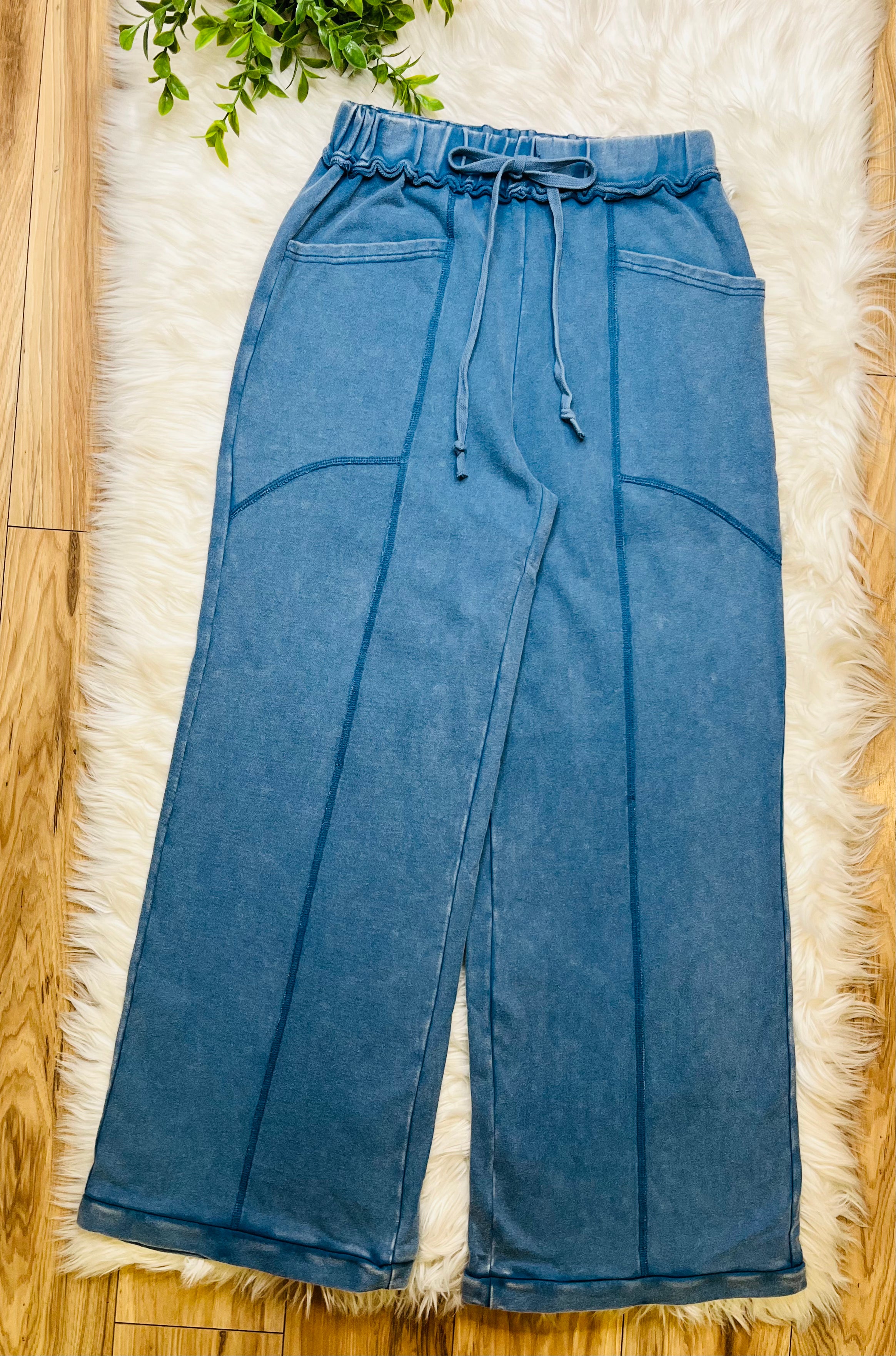 Women’s Evermmee Deep Blue Drawstring Pants- True to Size