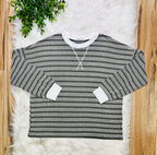 Women’s Zenana Olive Striped Ribbed Pant Set