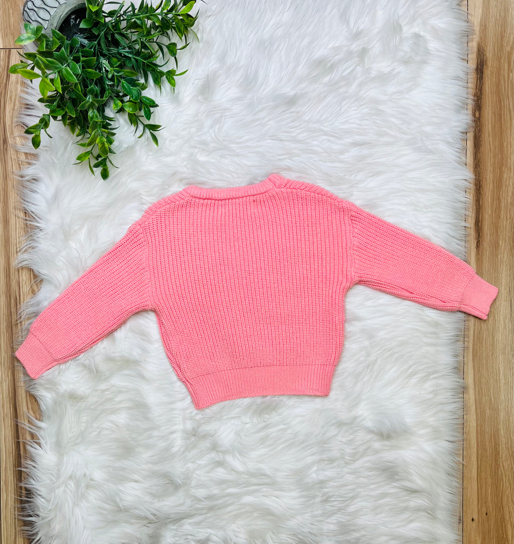 Girl’s Pink Bow Sweater Top