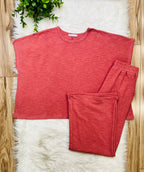 Women’s Winter Rose Sleeveless Cotton Slub Pant Set