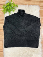 Women’s Zenana Charcoal Grey Oversized Turtle Neck Sweater Top