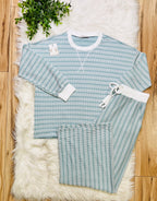 Women’s Zenana Ash Jade Striped Ribbed Pant Set