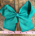 Hair Bow 6” Alligator Clip - Teal