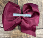 Hair Bow 6” Alligator Clip - Burgundy