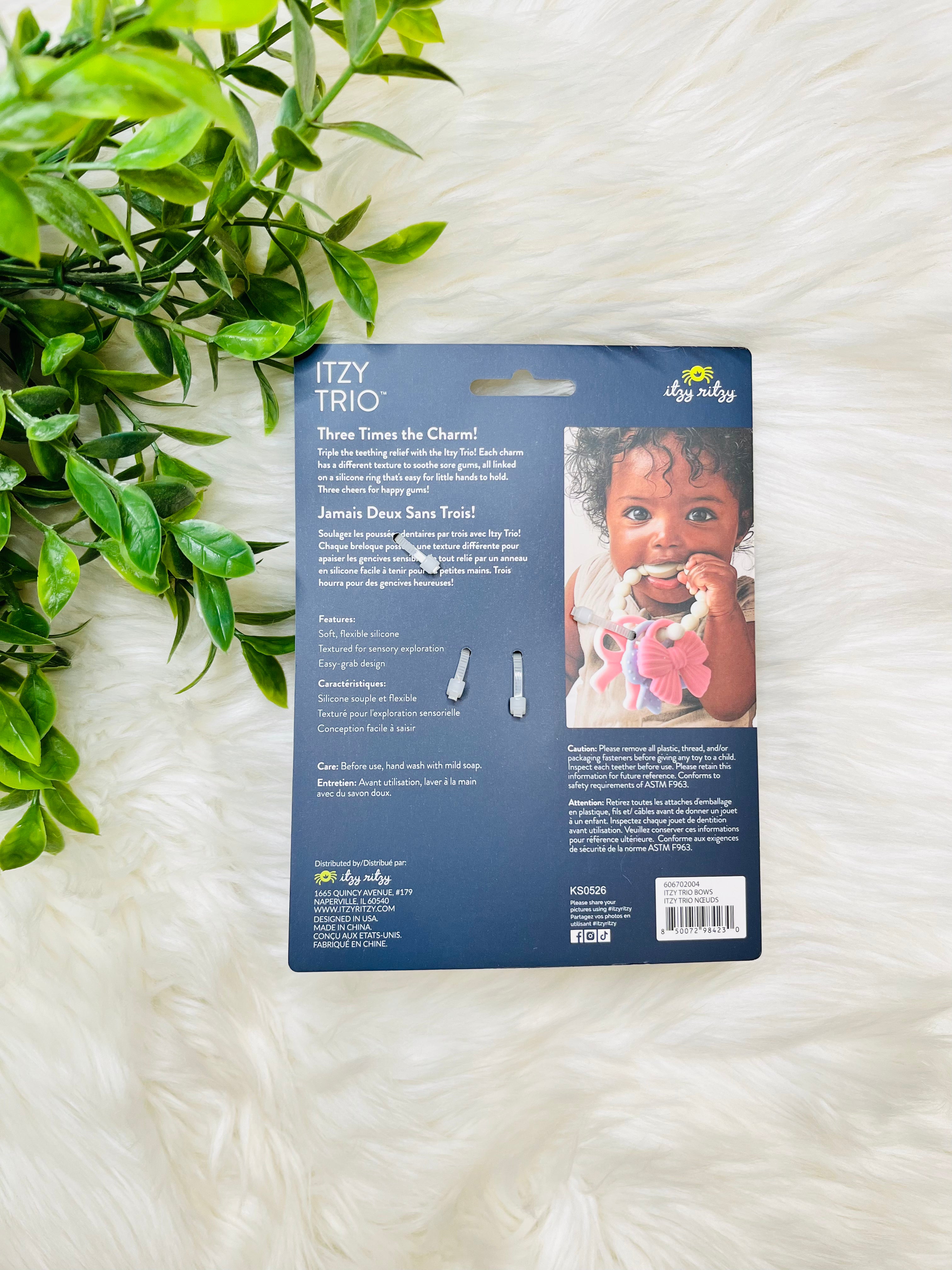 Itzy Ritzy Trio Silicone Teether Bow