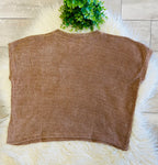 Women’s Zenana Soft Waffle Knit Pocket Top In Camel - Oversized