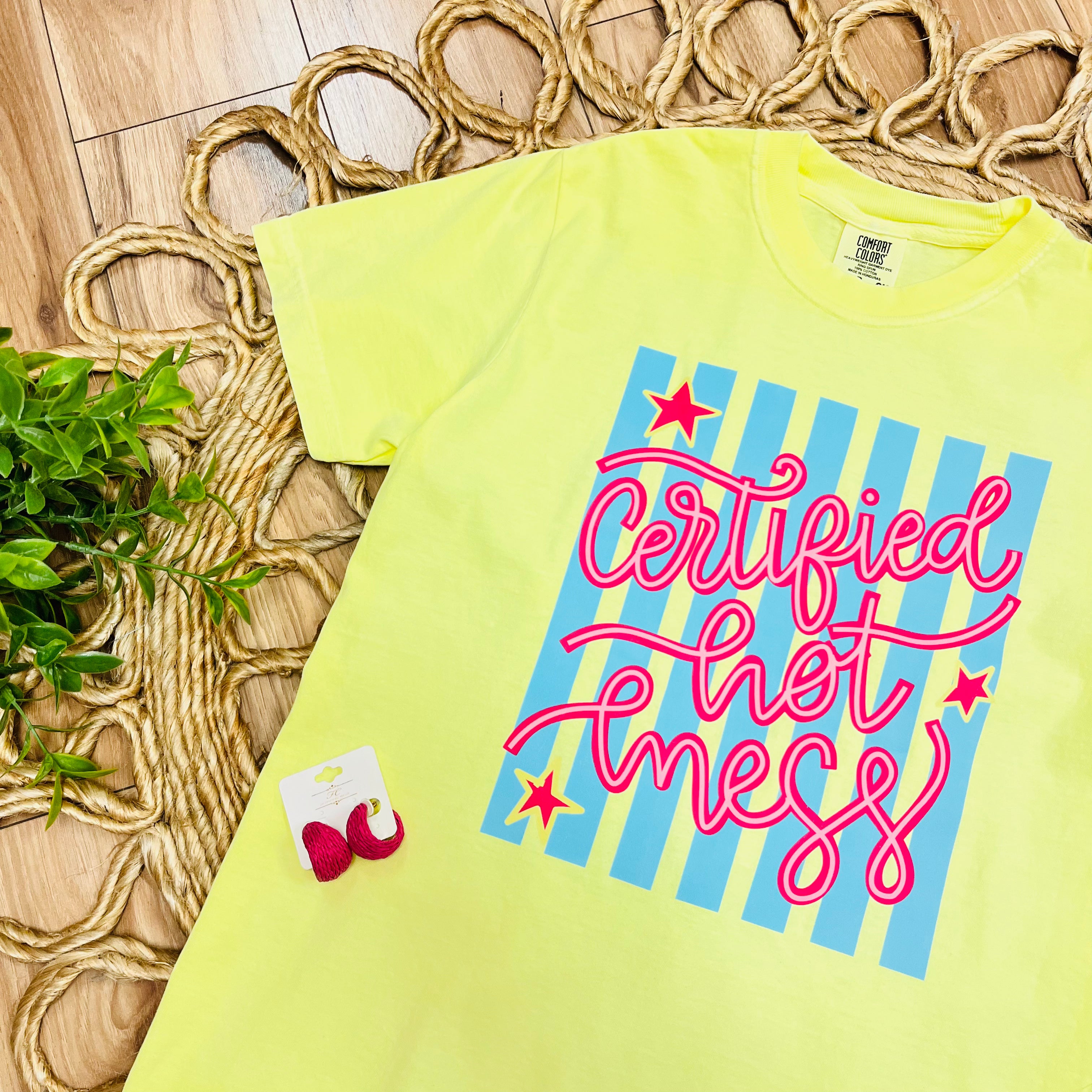 Special Order 3XL - Women’s Yellow “Certified Hot Mess” Graphic Tee