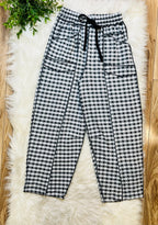 Women’s Black Gingham Knit Pants - True to Size
