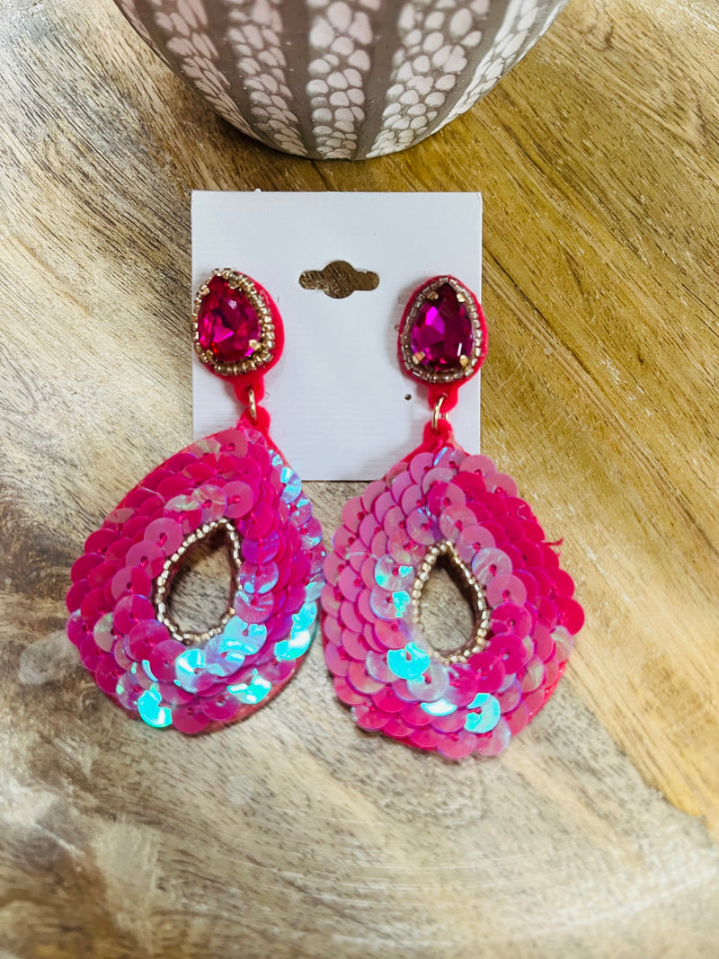 Rhinestone Teardrop Sparkle Earrings