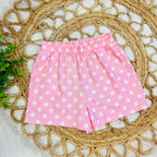 Women’s Pink Short Set with White Polka Dots