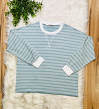 Women’s Zenana Ash Jade Striped Ribbed Pant Set