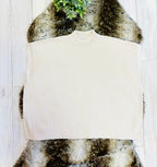 Women’s Sand Beige Mock Neck Top oversized