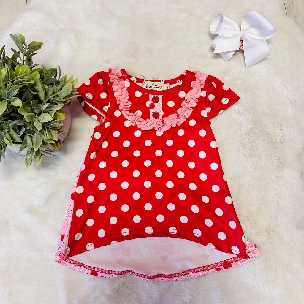 Girls Polka Dot Cherries Hi-Low Top Set