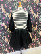 Women’s Jodifl Black and White Stripe Dress with Bows