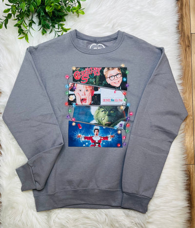 Women’s Christmas Movie Crewneck Sweater Pullover