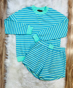 Women’s Evermmee Blue and Green Striped Set